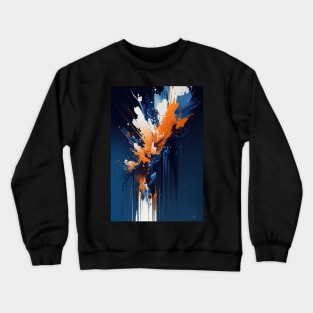 Navy Blue and Orange Crewneck Sweatshirt